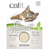 Catit Go Natural, klumpende Katzenstreu, aus Erbsenhülsen, Natur, 2 x 2,8kg (5,6kg)