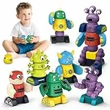 Cooldele STEM Magnetische Roboter Spielzeuge für Kinder im Alter von 3-8 Jahren, Transformierbare Stapel-Bots mit Aufbewahrungsbox, Geburtstagsgeschenk für Jungen und Mädchen von 3-8 Jahren