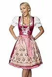 Dirndline Damen Premium Dirndl Kleid f?r besondere Anl?sse, rosa/rot, 3XL