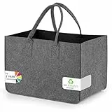 Sinand Einkaufskorb, Einkaufstasche mit Henkel, Robust/Gut Verarbeitet/Faltbar Die Filztasche Storage für Outdoor Trips, Picknick, Einkaufen,, C02-007-01