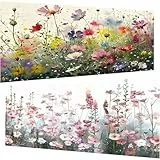 2 Stück Malen Nach Zahlen Erwachsene Groß, 40x70cm Malen Nach Zahlen Blumen, Paint by Numbers, Paint by Numbers Adult für Geschenk und Home Decor Rahmenlos
