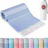 Strandtuch Strandhandtuch Hamamtuch Strandtücher Beach Towel xxl Groß Strand Zubehör Strandlaken Damen Herren Hammam Tuch Strandhandtücher Strandzubehör Strandbadetuch Blau Geschenke für Frauen Männer