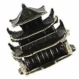 Cabilock Miniatur Pagodenstatue aus Massivem Messing mit Elegantem Japanischem Design Bürodekoration für Meditation und Achtsamkeit Geschenk für Feiertage und Geburtstag