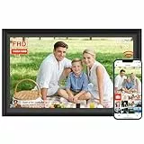 FRAMEO 15,6-Zoll WiFi Digitaler Bilderrahmen 1920x1080 FHD Groß 32GB Smart Digitaler Fotorahmen IPS Touchscreen Auto-Rotation Wandmontage Fotos/Videos sofort über FRAMEO APP teilen