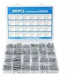 390 Stück Druckfedern Sortiment Set,24 Größen von Edelstahl Druckfeder,Mechanische Metall Mini Federn,304 Edelstahl Spiralfeder mit Sortierbox für DIY, Zuhause, Automobilreparaturen
