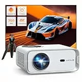 Beamer【Andriod TV】 25000Lumen Native 1080P Full HD 4K Unterstützt Auto Trapezkorrektur Elektrischer Fokus Zoom WiFi Bluetooth Video Beamer Heimkino Freien mit Stativ für iPhone/Android/Tablet