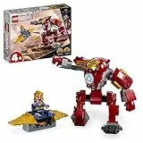 LEGO Marvel Iron Man Hulkbuster vs. Thanos Set für Kinder ab 4 Jahren, Superhelden-Action basierend auf Avengers: Infinity War, mit baubarer Actionfigur, Spielzeug-Flugzeug und 2 Minifiguren 76263
