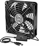 ELUTENG 140mm USB Lüfter PC Lüfter mit 3 Einstellbare Geschwindigkeiten,USB Ventilator 140mm 5V PC Ventilator Kompatibel mit Computer/PS4 /TV Box/AV Schrank/Router