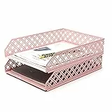 Exerz Briefablagen 2 Stück Stapelbarer Papiersortierer/Schreibtischorganizer/Aktenablage für Schreibtisch - Maschendraht-Metall-Aktenregal - Büro, Schule, Heimstudium