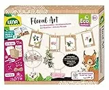 Lena 42835 Eco Floral Art Bastelset ab 8 Jahren - Kreativ Set für Kinder, Wunderschöne Wanddeko-Bilder im Boho-Stil basteln mit Blumen-Motiven, Blumendeko