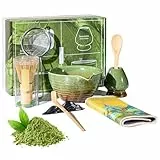Lotvic 8er Matcha Set, Matcha Tee Set, Zubehör für die Matcha-Zeremonie, Matcha Besen Set, Matcha Filtersieb, Matcha-Schale, Besenhalter, Chasen und Matcha Löffel