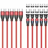Junichi Magnetisches Ladekabel USB C auf USB C/Micro USB Magnetkabel (5 Stück,0.5m+1m+1m+2m+2m) PD 60W Schnellladung 540° Drehung 2-in-1 Magnet USB kabel für Android Micro USB Typ C Smartphone Laptop