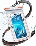 TORRAS IPX8 wasserdichte Experte wasserdichte Handyhülle schwimmend, Zertifiziert Nr.1 Wasserdicht, Unterwasserbildschirm berührbar, Exklusives Icecube-Design für alle Wassersportarten, 7.0'', weiß