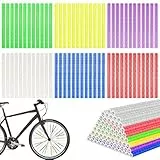 MISIQIMA 72 Stück Speichenreflektoren Fahrrad, 6 Farben, 360° Sichtbarkeit 75 mm wasserdichte Reflektoren Fahrrad, Einfach zu Montieren, Geeignet für Nachtfahrten und Alle Arten von Fahrrädern