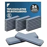 shinfly 24 Stück Teflongleiter Selbstklebend, Möbelgleiter Teflon - 70 x 19 mm (eckig), Stuhlgleiter Teflon - für Glatte Böden und Teppiche