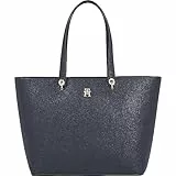 Tommy Hilfiger Damen Tote Bag Tasche Emblem Groß, Blau (Space Blue), Einheitsgröße