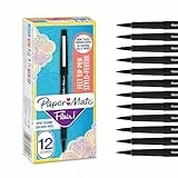 Paper Mate Flair Filzstifte | mittlere Spitze (0,7 mm) | Schwarz | 12 Stück