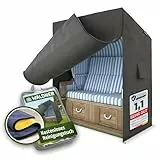 WALDNER Strandkorb Schutzhülle | Oxford 600D | Abdeckung Strandkorbhülle Abdeckhaube Abdeckplane | wasserdicht winterfest wetterfest UV-beständig atmungsaktiv | 120 x 90 x 160 B/T/H | grau anthrazit