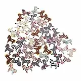 Milisten 50 Stück Holz Knöpfe Mit Pferde Druck Vintage Sammelalbum Handdekor Knöpfe Nähen Cartoon-holzknöpfe Handwerkliches Nähen Knopf in Tierform Kaffee- Kind Mantel Mit Löchern