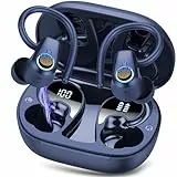 Bluetooth Kopfhörer Sport, Kopfhörer Kabellos Bluetooth 5.3 mit 4 Mic, 2024 In Ear Kopfhörer Noise Cancelling Dual LED Earbuds, 50Std Tiefer Bass, IP7 Wasserdicht Ohrhörer, für Arbeit Studium Sport