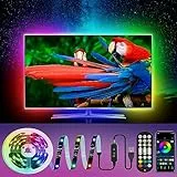 5M LED TV Hintergrundbeleuchtung, Farbwechselnde LED Strip mit Fernbedienung APP-Steuerung, USB LED Streifen für 40-85 Zoll TV/PC, Flexibel Selbstklebend LED Beleuchtungslichtleiste für Party,DIY-5M