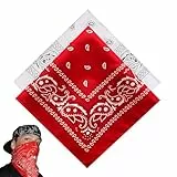 2 Stück, Bandana Damen Herren, Halstuch, Kopftuch, Bandana Rot Baumwolle, Für Unisex Tuch Bindetuch, Headwear, Haar, Schal, Paisley Muster, Nickitücher, Rot Und Weiß(55 X 55 Cm)