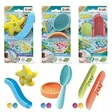 INKEE Toys Badeset - Badespielzeug für Kinder , Badewannenspielzeug Set mit Rutschen, rollenden Stern, Planschbecken & Schaufel , Badespielzeug mit Saugnäpfe