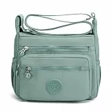 shilanmei Womens Shoulder Bag with Multi Pocket - Nylon Crossbody Bag Waterproof Tote Handbag for Casual, Lightweight Travel Purse Messenger Bag for Sport Hiking Daily Use (Aqua)