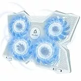 KLIM® Wind Laptop Kühler - Mehr als 500 000 verkaufte Einheiten - NEU - Laptop Cooling Pad - USB Powered - Stabil und leise - 4 Lüfter - Laptop Cooler Für PC, Mac, Xbox, PS4-15-17 Zoll - Weiß