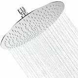AUYI Regenduschkopfe 10 Zoll /25 cm Runde Hochdruck Duschkopf aus Edelstahl 304 - Komfortables Duscherlebnis auch bei Niedrigem Wasserdruck Installierbar an der Wand oder Decke (Chrom)
