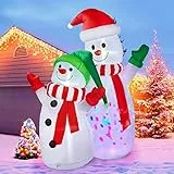 Aufblasbare Weihnachtsdekoration, CAMULAND 1,8m aufblasbare Weihnachtsdekoration Aufblasbarer Schneemann mit eingebauten LED-Lichtern, Outdoor-Weihnachtsdeko Aufblasbare Deko für Hof, Garten und Party
