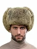 XGOPTS Fliegermütze mit Ohrenklappen Russische Mütze Herren Wintermütze Plüsch Trappermütze Outdoormütze Geeignet für Outdoor-Aktivitäten wie Skifahren Braun