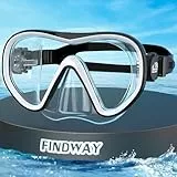 Findway Taucherbrille Kinder,Schwimmbrille Schnorchelmaske Kinder mit Nasenschutz,Geeignet für im Alter von 4-16 Jahren, 180° HD-Panoramablick, wasserdichte und Beschlagfreie Tauchmaske