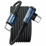 toocki 240W USB C auf USB C Kabel 1M, 90 Grad Winkel USB C Ladekabel PD3.1 Nylon Geflochten Schnellladekabel USB Typ C für iPhone 17 17 Pro Max Samsung Galaxy S25 Ultra Pixel 7 MacBook Air (Blau)