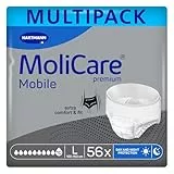 MoliCare premium Mobile 10 Tropfen Größe L, Inkontinenzhosen für Frauen und Männer mit schwerster Inkontinenz, extra Auslaufschutz, fortschrittlicher Hautschutz, verbesserte Passform, 56 Stück