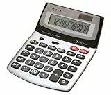 Genie 560 T 12-Stelliger Design-Tischrechner, Dual-Power (Solar und Batterie), Jumbo-Display Taschenrechner, Silber/Grau
