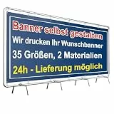 Personalisiertes Werbebanner – Selbst gestalten mit Text & Bild | Individuelles Banner für Werbung, Events & Feiern | Wetterfest & UV-beständig | Druck in Profi-Qualität (Format 3:1 - diverse Größen)