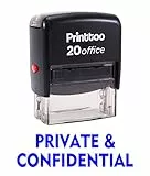 Printtoo PRIVATE & CONFIDENTIAL Selbstfarber Stempel Buromaterial Individuelle Stempel - Blau