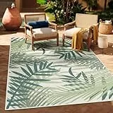 VIMODA Teppich In- & Outdoor Wetterfest – Balkon Terrasse Garten, Wohnzimmer & Küche -Waschbar,Size:160x220 cm;Farbe:Grün2
