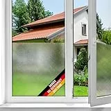 d-c-fix Fensterfolie Milky - 45 cm x 2 m – selbstklebende Sichtschutzfolie mit modernem Muster für Glasflächen – selbsthaftend, blickdicht, dekorativ