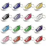 SUNOYA 16 Stück Mini Sneaker Schlüsselanhänger Set, Segeltuch Schuh-Keychains für Schlüsselbund, Auto & Taschen, Geschenkidee für Schuhliebhaber, Freundschaft & Familie