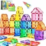 Coodoo Magnetische Fliesen Spielzeug für Kinder, Einsteigerset Magnetblöcke für Kleinkinder Magnetspielzeug Sensorische Montessori Lernspiele Kinderspielzeug für Jungen und Mädchen ab 3 Jahren