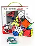 ROXENDA Zauberwürfel Set, Speed Cube Set mit 2x2 3x3 4x4 5x5 Zauberwürfel mit Geschenkbox, Geheimes Tutorial für Speed Cube (Irregular Cube)