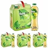 Fuze Tea Grüner Tee Limette Minze - außergewöhnliche Fusion aus Grüntee und fruchtigem Limette-Geschmack - kalorienarmer Tee aus nachhaltigem Anbau - Einweg Flaschen (6 x 1250 ml) (Packung mit 4)