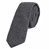 DonDon Herren Krawatte 6 cm Baumwolle grau