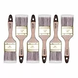 HARDY WORKING TOOLS Flachpinsel-Set 6-teilig, 6 Stück – 60 mm Breite, Malerpinsel Set mit Holzgriff, Lackpinsel Serie *45*, 6PCS, Pinselset A0205-450625, braun