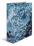 HERMA 19654 Ordner A4 Natur Wasser, 7 cm breit, Motiv Aktenordner aus Pappe mit Innendruck für Schule & Büro, stabiler Kinder Ringordner aus Karton für Jungen & Mädchen