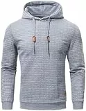 YuKaiChen Lässiger Herren-Pullover, Kapuzenpullover, langärmelig, Hellgrau, X-Large