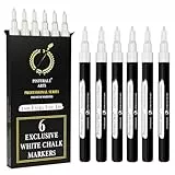 Pinturale Arts® Set 6 Kreidestift Weiß | 1mm Spitze | Kreidemarker Weiss | Kreidestifte Für Tafel Abwaschbar, Kreidestifte Für Fenster, Glas, Metall, Keramik | Chalk Marker Weiß