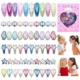 Lovely Girl Haarspangen-Set, Pastellfarben, Sterne, Herzen und Blumen, dekorative Perlendetails